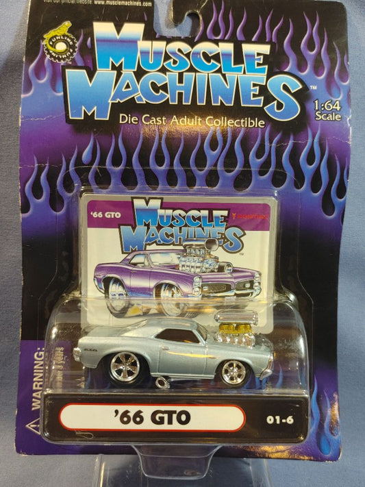 Muscle Machines Pontiac ‘66 GTO 1:64 Scale Die Cast Car #71151 Funline NEW