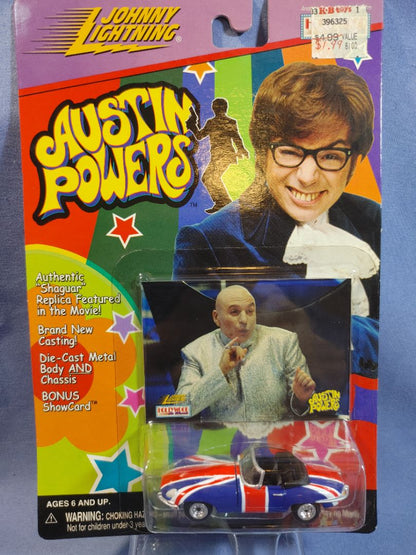 Johnny Lightning AUSTIN POWERS SHAGUAR Hollywood on Wheels w Show Card Dr. Evil