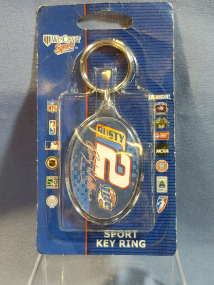 Rare 2002 Rusty Wallace #2 Wincraft Key Ring/Key Chain NASCAR, NOS, Made US