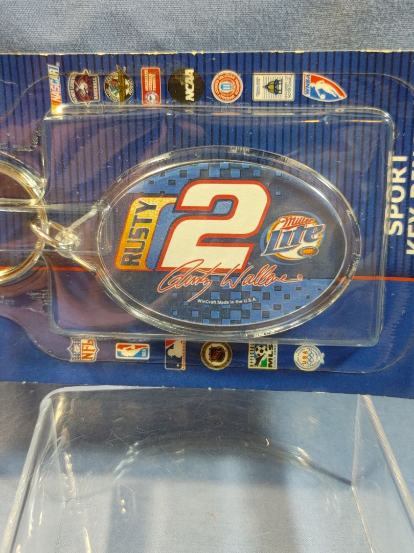 Rare 2002 Rusty Wallace #2 Wincraft Key Ring/Key Chain NASCAR, NOS, Made US