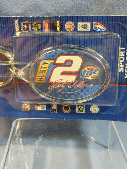 Rare 2002 Rusty Wallace #2 Wincraft Key Ring/Key Chain NASCAR, NOS, Made US