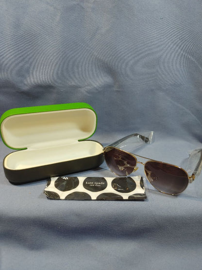 Kate Spade New York HELLO SUNSHINE AVERIE/S Gold Aviator Polarized Sunglasses