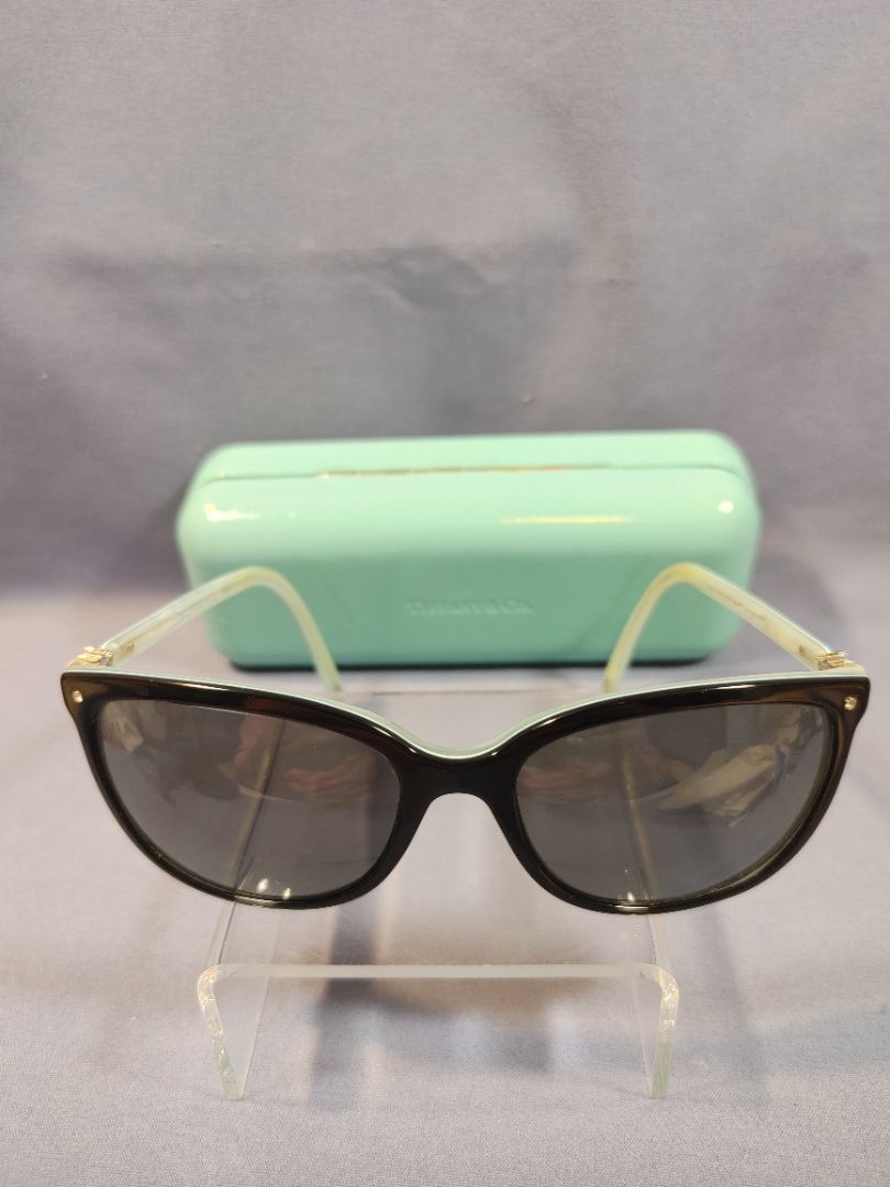 TIFFANY & CO. TF4089B 81343B Havana Blue Women's Cat Eye Sunglasses 58 mm