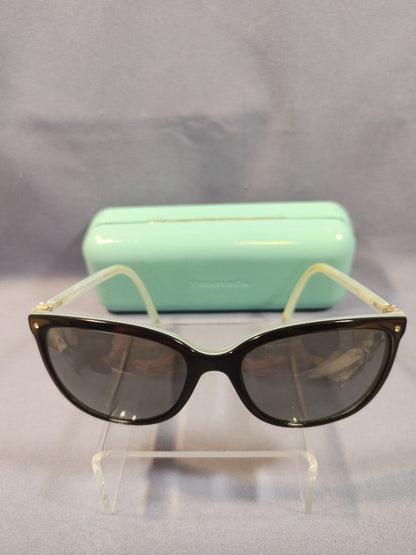 TIFFANY & CO. TF4089B 81343B Havana Blue Women's Cat Eye Sunglasses 58 mm