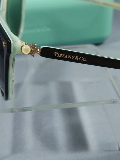 TIFFANY & CO. TF4089B 81343B Havana Blue Women's Cat Eye Sunglasses 58 mm