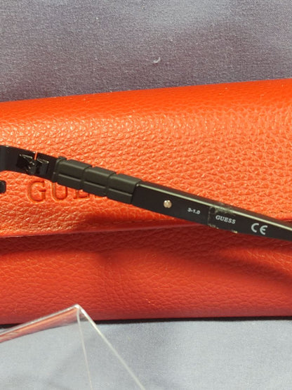 New Women's GUESS Sunglasses GF0169 Matte Black Metal, with Red Case