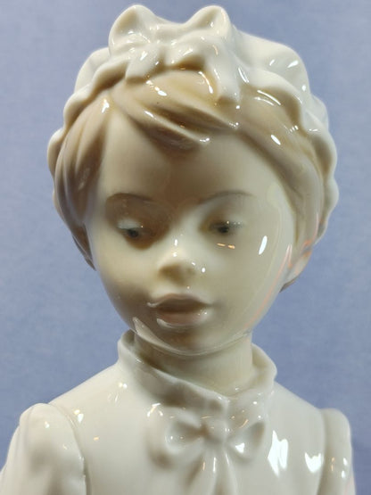 NAO By Lladro Spain Porcelain Figurine Girl Washing Her Feet #0231, 11"