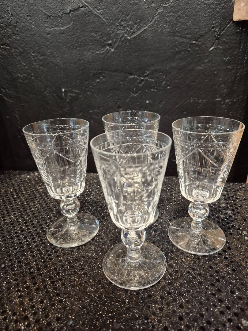 Crystal Sherry Glasses, Set of 4