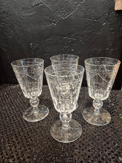 Crystal Sherry Glasses, Set of 4