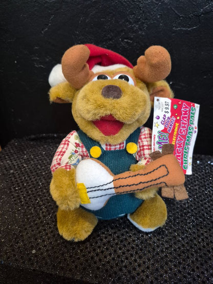 Brown, Green Overalls  Wacky Shaky Christmas Pals Electronic Reindeer, 8"