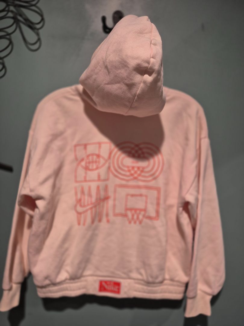 Apricot Nike Hoodie w/Pockets; Nike Logo, Change, Love, Growth, L, Youth