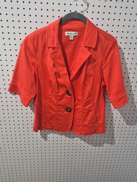 Orange Cold Water Creek 3/4 Sleeve Blazer, 10