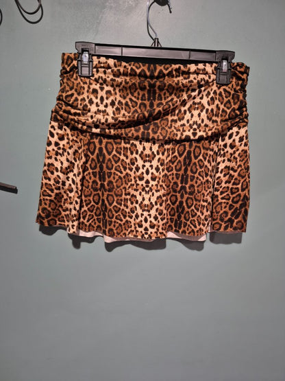 Small Leopard Print  Mini Skort, L