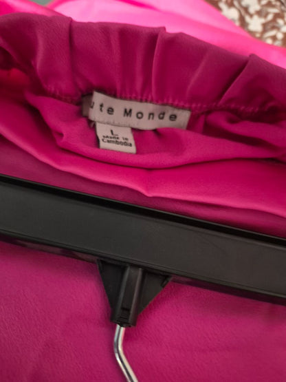 Hot Pink Haute Monde Maxi Skirt, L