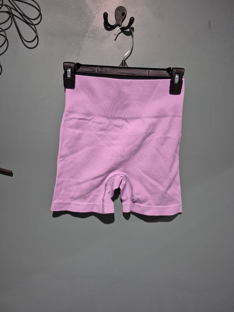 Lilac  Ribbed Biker Shorts, M