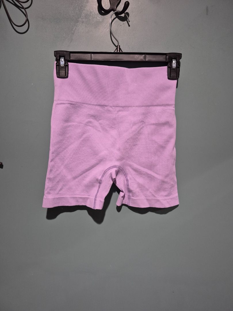 Lilac  Ribbed Biker Shorts, M