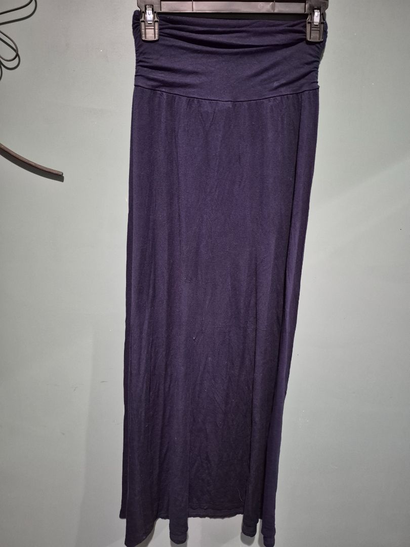 Navy AB Studios A Line Maxi Skirt