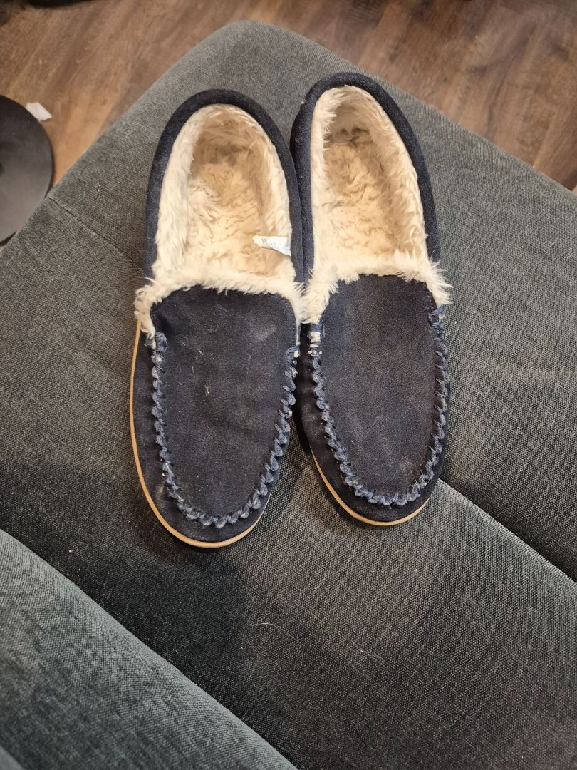 Navy J. Crew Men's Moccasin Slippers, 9