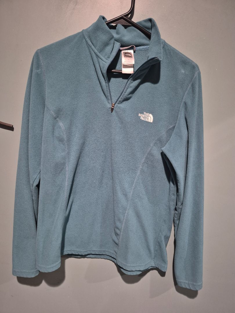 North Face 1/4 Zip Fleece Teal pullover (sz L)
