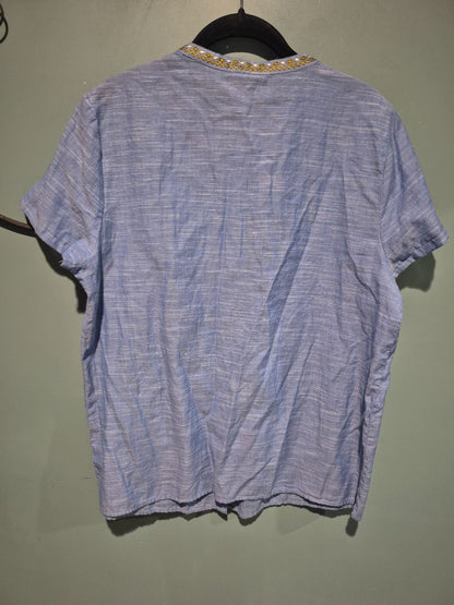 St.Johns Bay Crew Neck Blouse Blue (sz L)