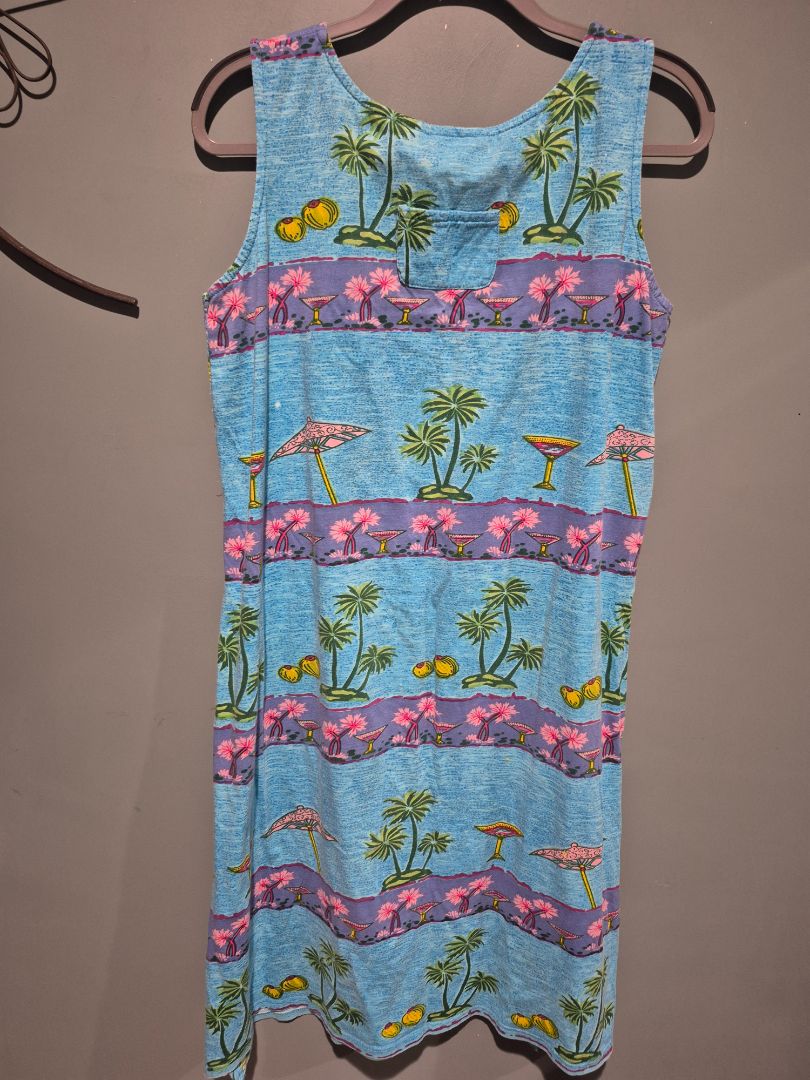 Sun Bay Leisure Dress Palm Trees 100% Cotton (sz M)