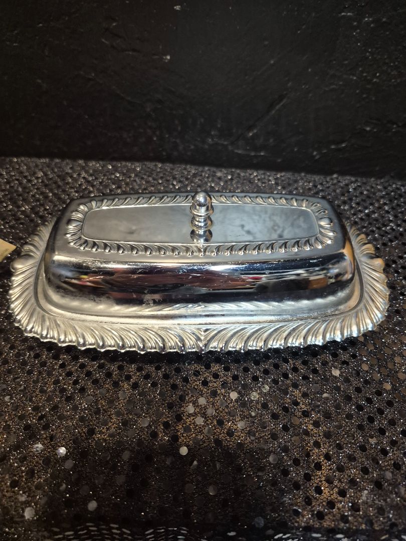 Irvinware Vintage Silver-plated Butter Dish, 3 Pcs., 8" × 4" × 2"