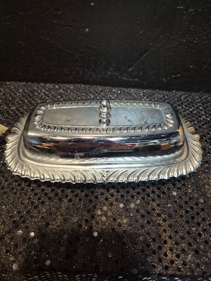 Irvinware Vintage Silver-plated Butter Dish, 3 Pcs., 8" × 4" × 2"
