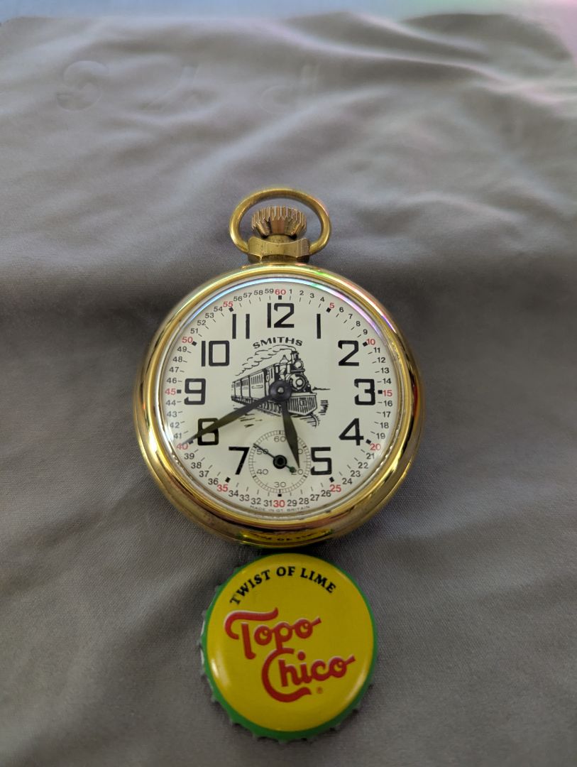 Vintage Smiths Locomotive Pocket Watch – Gold Tone - Serviced