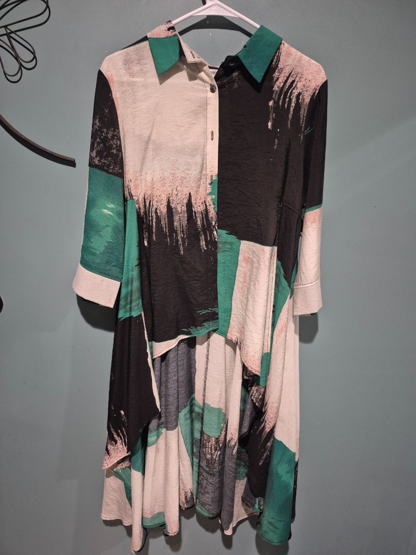 Abstract Patrizia Luca High-Low Tunic Shirt, L