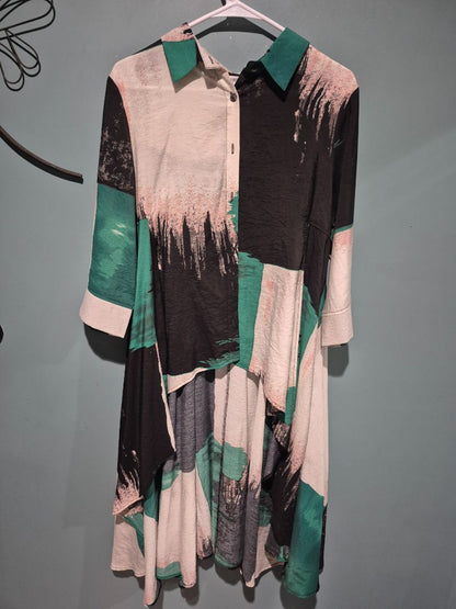 Abstract Patrizia Luca High-Low Tunic Shirt, L