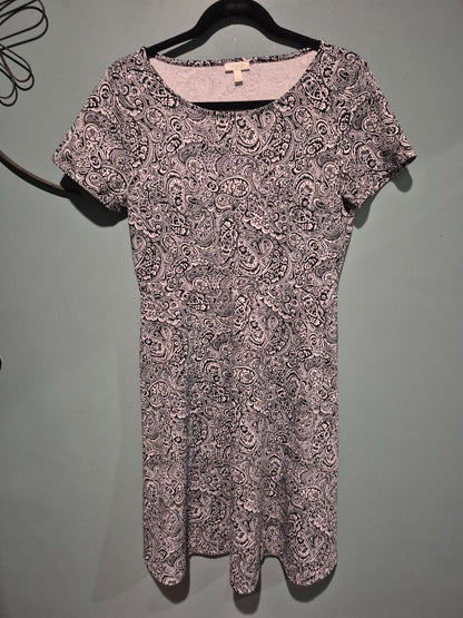Black Paisley Talbots Short Sleeve Dress, 4