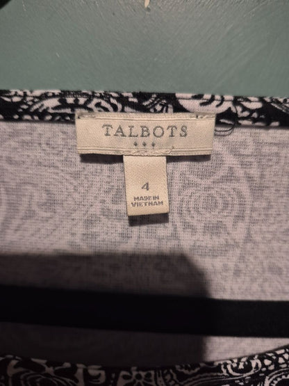 Black Paisley Talbots Short Sleeve Dress, 4