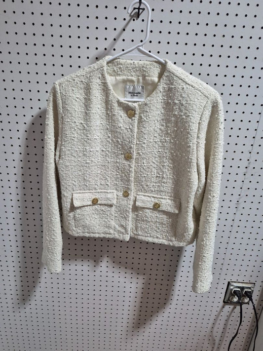 Ivory, Tweed Blazer, Abercrombie & Fitch, L