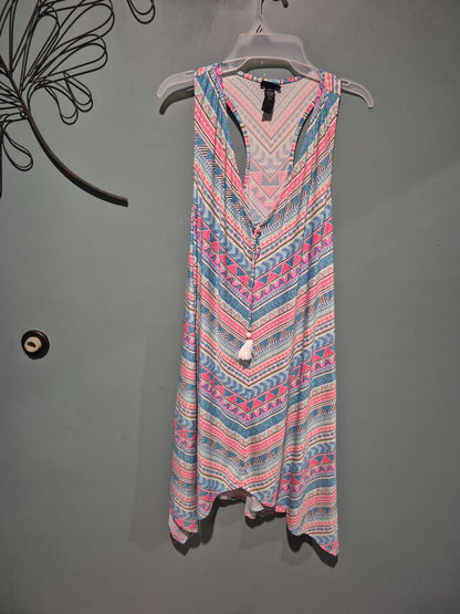 Blue, Pink Geometric Shapes Coco Reef Sundress, L