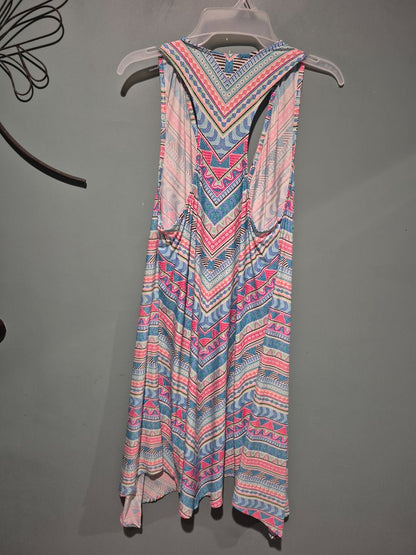 Blue, Pink Geometric Shapes Coco Reef Sundress, L