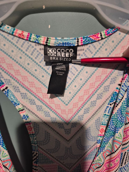 Blue, Pink Geometric Shapes Coco Reef Sundress, L