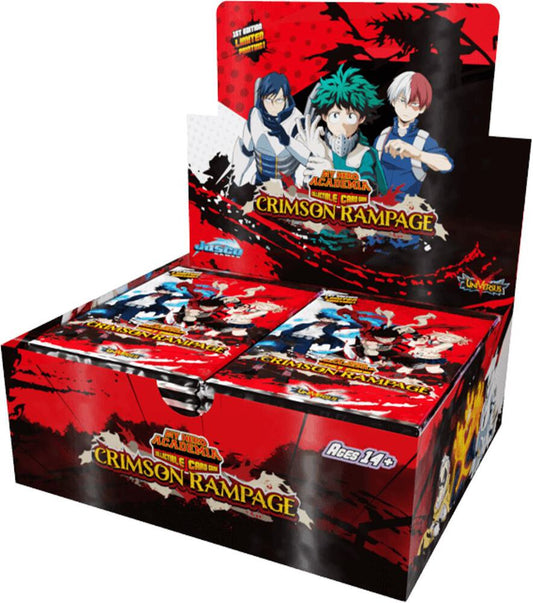 Red UniVersus My Hero Academia: Crimson Rampage Booster Box [1st Edition], 6" x 5" x 2.5"