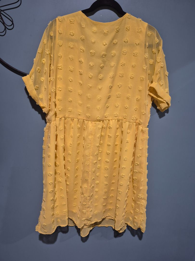 Yellow Kirundo Textured Dot Dress