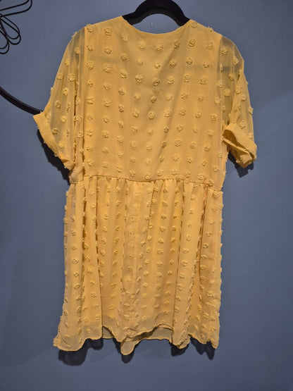 Yellow Kirundo Textured Dot Dress