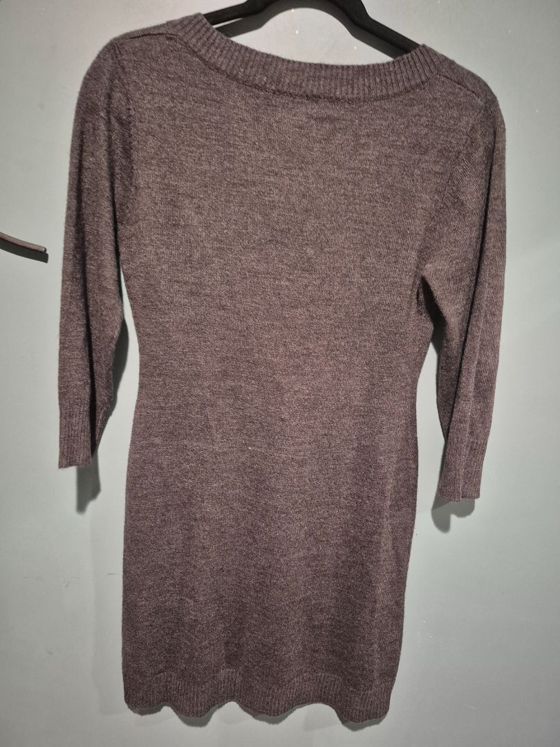 Charcoal Sequin Hearts Sweater Dress, M