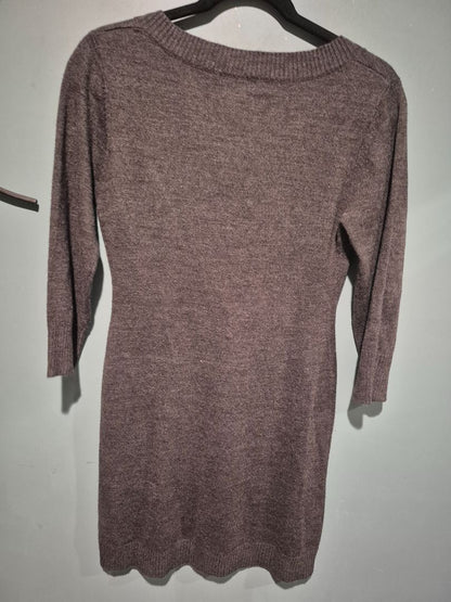 Charcoal Sequin Hearts Sweater Dress, M