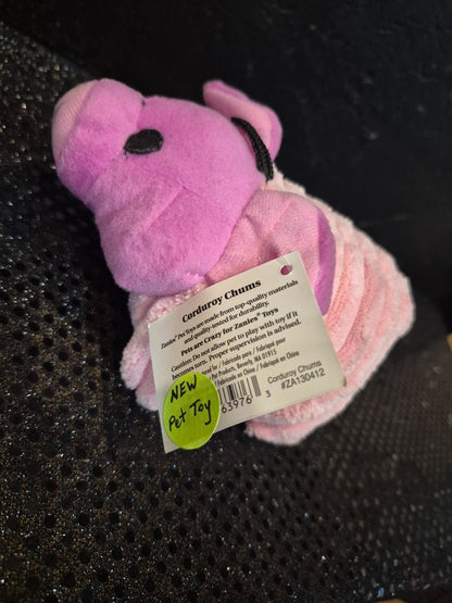 Pink Zanies Cordurory Chums Pig Squeeky Dog Toy, 6