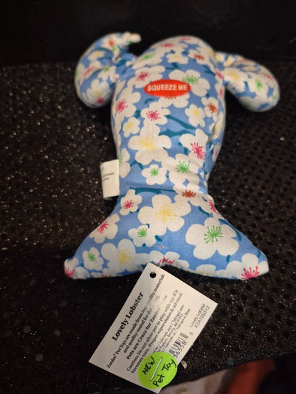 Blue Zanies Lovely Lobster Squeeky Dog Toy, 8"