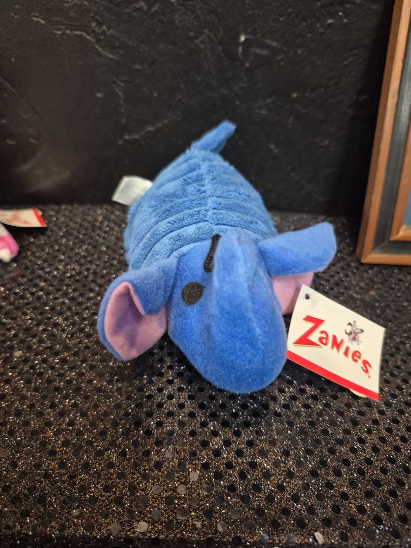 Blue Zanies Corduroy Chums Elephant Squeeky Dog Toy, 6"
