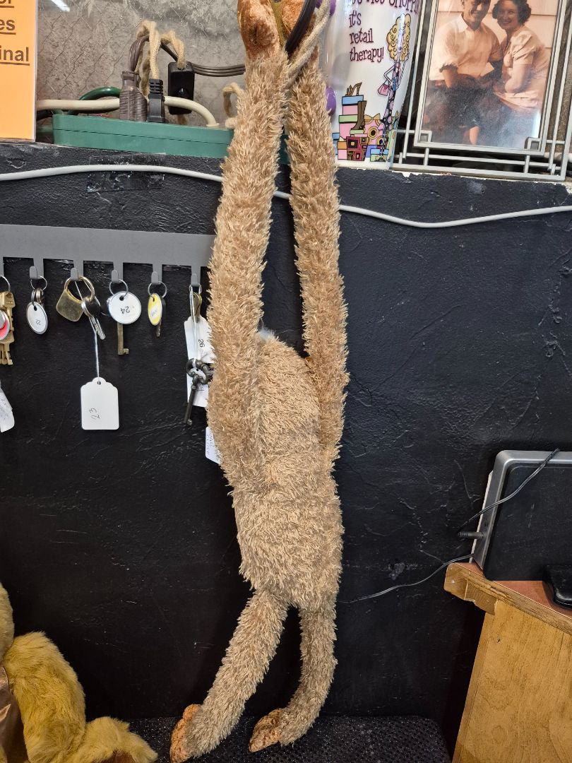 Brown w/White  Hanging Monkey, 35"