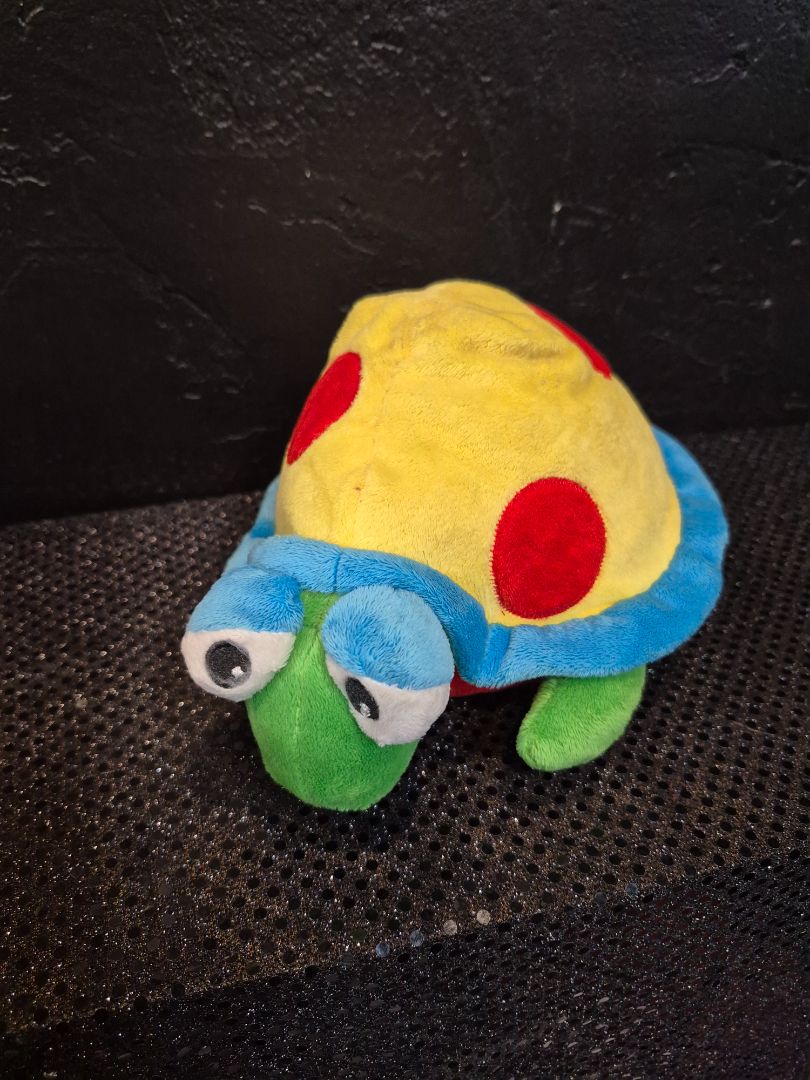 Stuffed Turtle -Yellow Shell w/Red Polka Dots, 10"