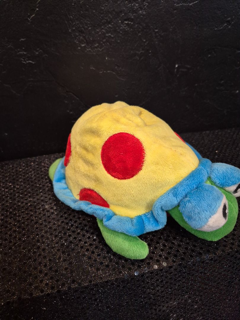 Stuffed Turtle -Yellow Shell w/Red Polka Dots, 10"