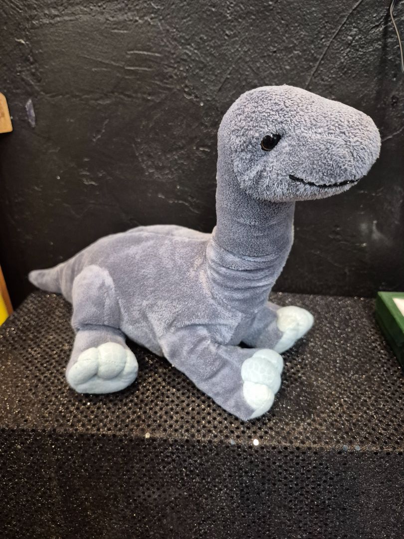 Vintage Brontosaurus, Grey, 18" × 9"