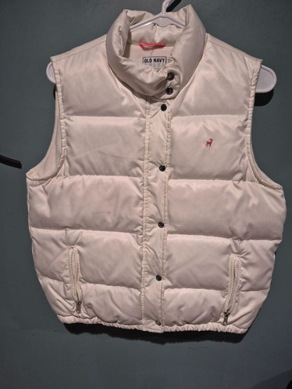 White Old Navy Puffer Vest, LG