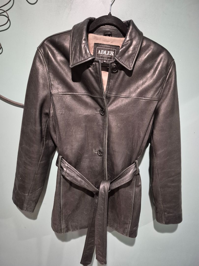Black Adler Leather Jacket, M